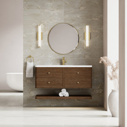 Renovate for Less Atlanta Allamari 48" Single Vanity, Sable w/ Single Hole 3 CM White Zeus Silestone Top