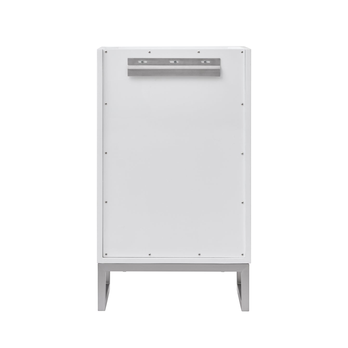 Renovate for Less Atlanta Chianti 20" Single Vanity, Glossy White, Brushed Nickel, w/ White Glossy Composite Stone Top