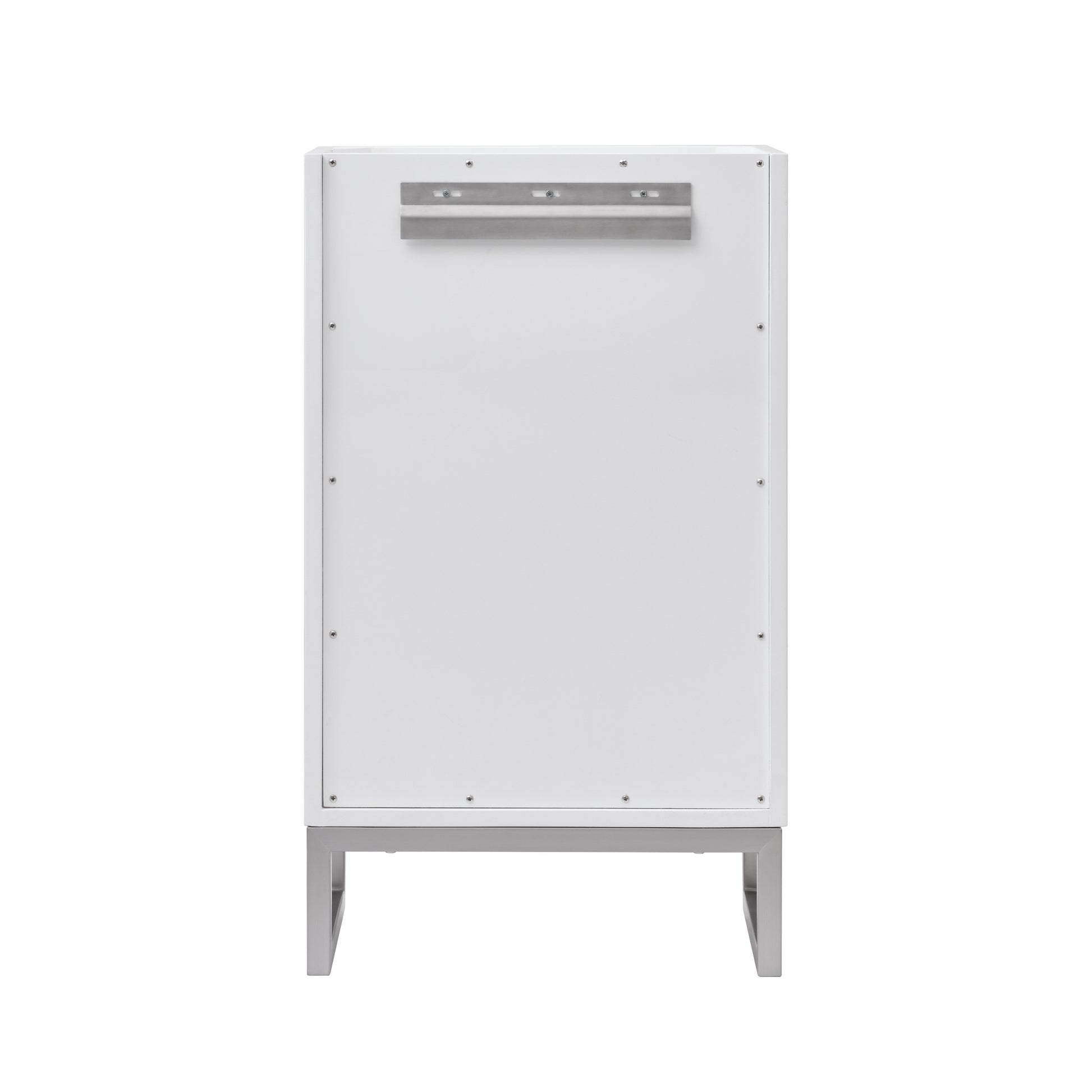 Renovate for Less Atlanta Chianti 20" Single Vanity, Glossy White, Brushed Nickel, w/ White Glossy Composite Stone Top