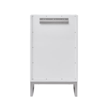 Renovate for Less Atlanta Chianti 20" Single Vanity, Glossy White, Brushed Nickel, w/ White Glossy Composite Stone Top