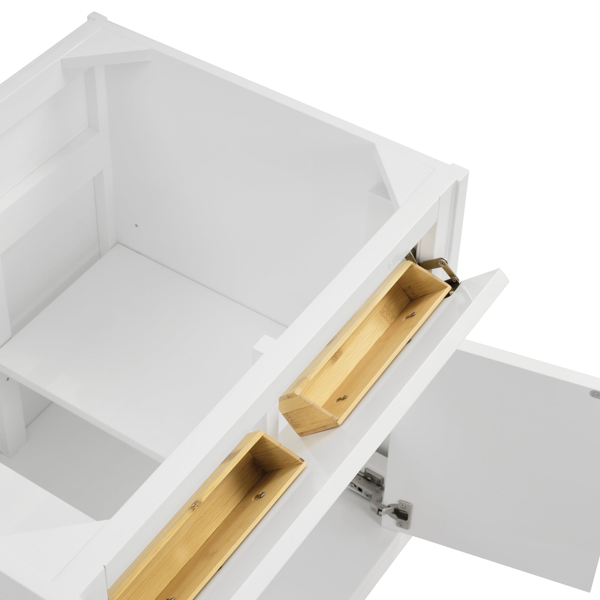 Renovate for Less Atlanta Chicago 30" Single Vanity, Glossy White, w/ Single Hole 3CM White Zeus Silestone® Top & Backsplash
