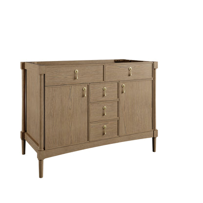 Renovate for Less Atlanta Kinnsden 48" Single Vanity, Weathered Oak w/ 3 CM Ethereal Noctis Silestone Top
