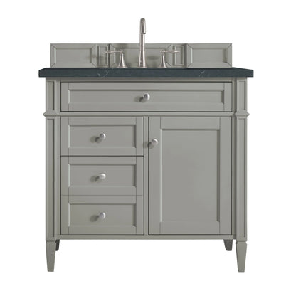 Brittany 36" Single Vanity, Urban Gray w/ 3 CM Charcoal Soapstone Silestone Top