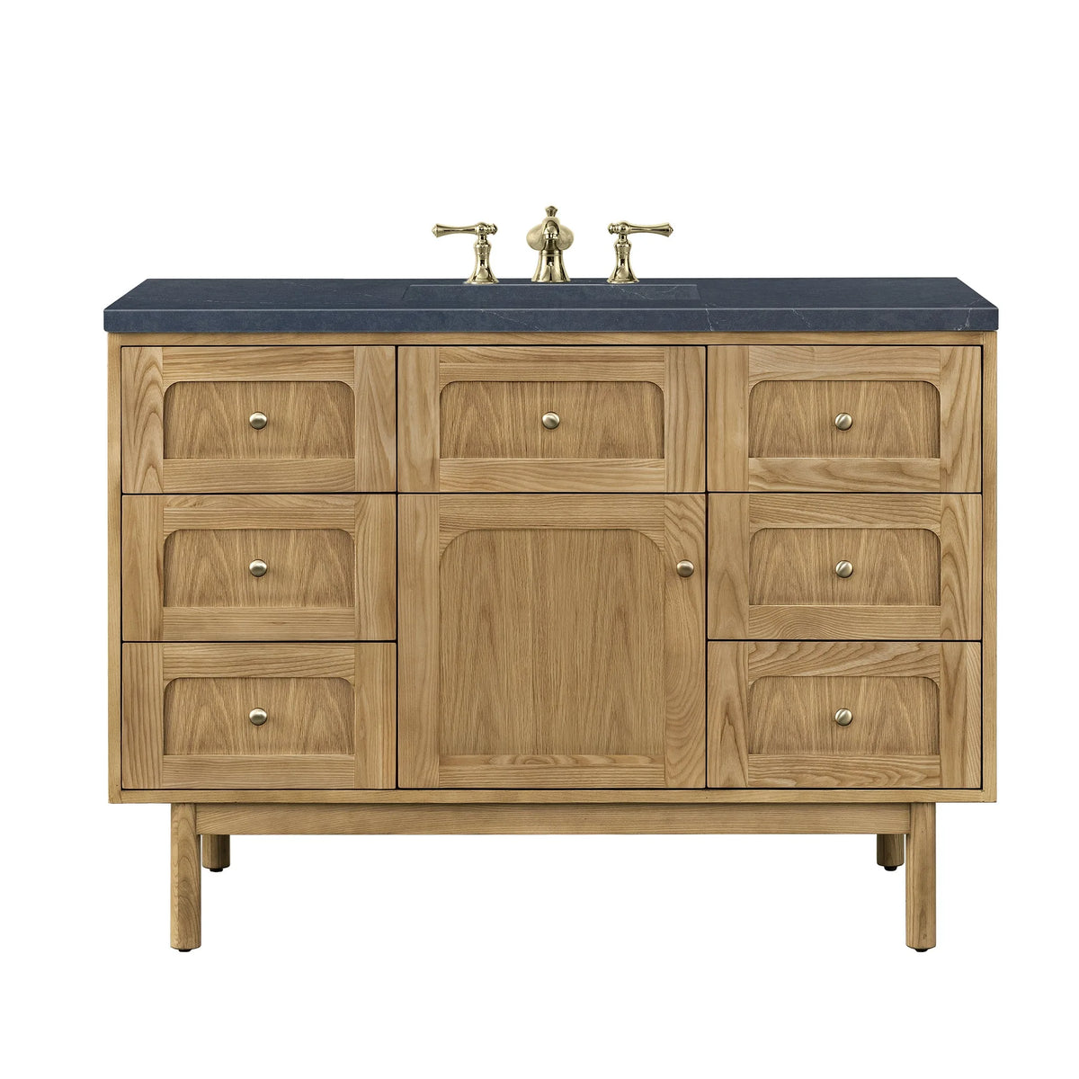 Laurent 48" Single Vanity, Light Natural Oak w/ 3 CM Charcoal Soapstone Top