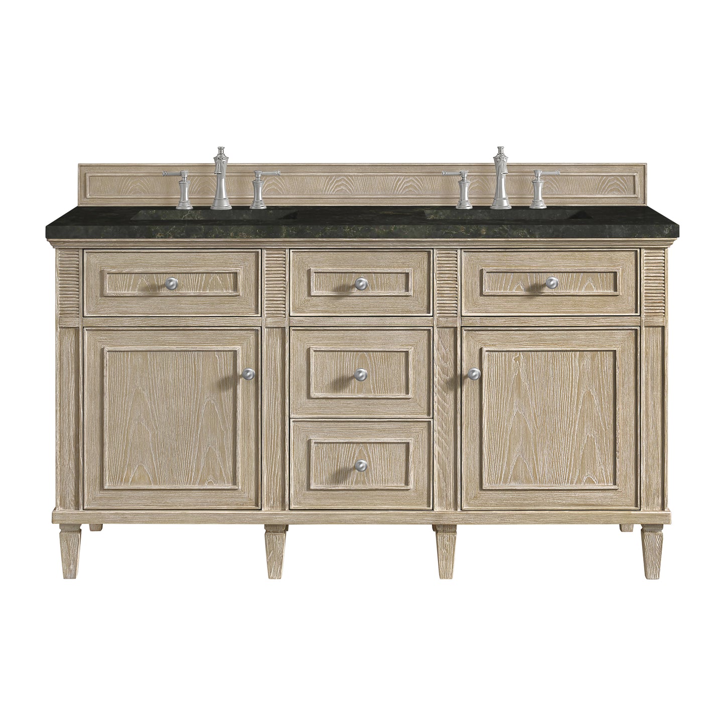 Renovate for Less Atlanta Lorelai 60" Double Vanity, Whitewashed Oak, w/ 3 CM Phantome Eclos Top