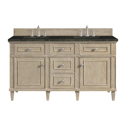 Renovate for Less Atlanta Lorelai 60" Double Vanity, Whitewashed Oak, w/ 3 CM Phantome Eclos Top