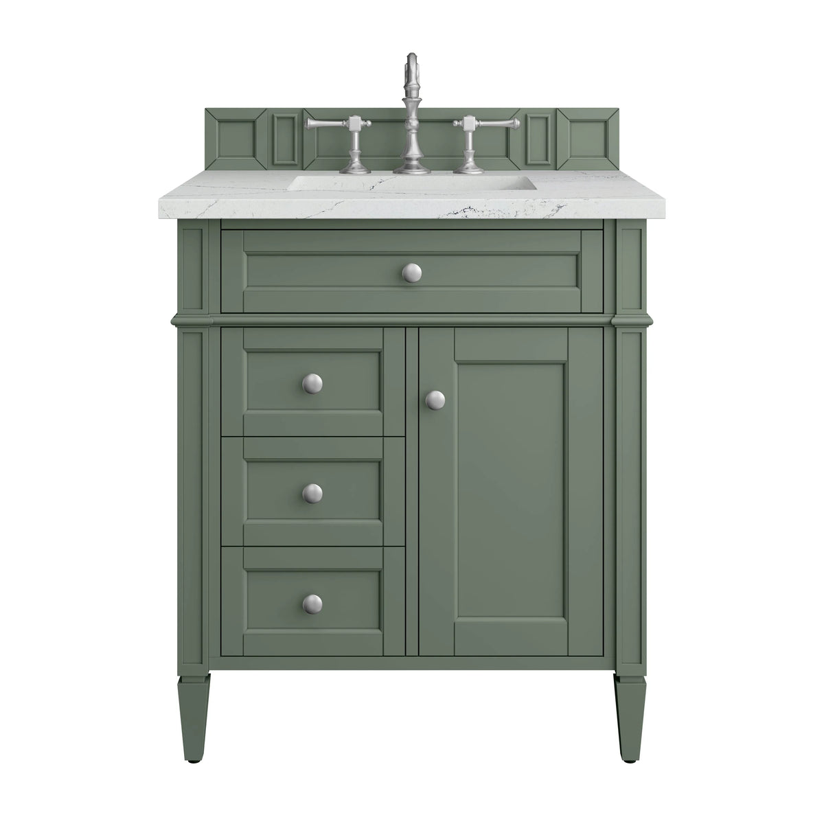 Brittany 30" Single Vanity, Smokey Celadon w/ 3 CM Ethereal Noctis Top
