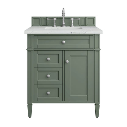 Brittany 30" Single Vanity, Smokey Celadon w/ 3 CM Ethereal Noctis Top