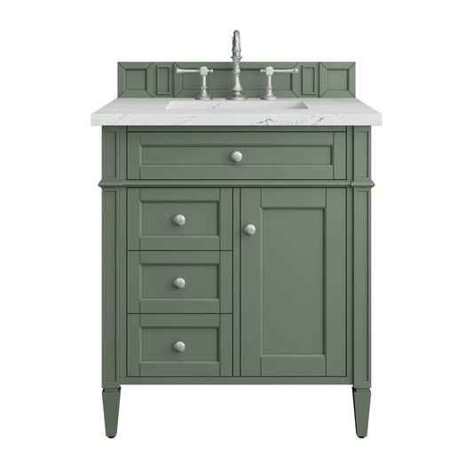 Brittany 30" Single Vanity, Smokey Celadon w/ 3 CM Ethereal Noctis Top