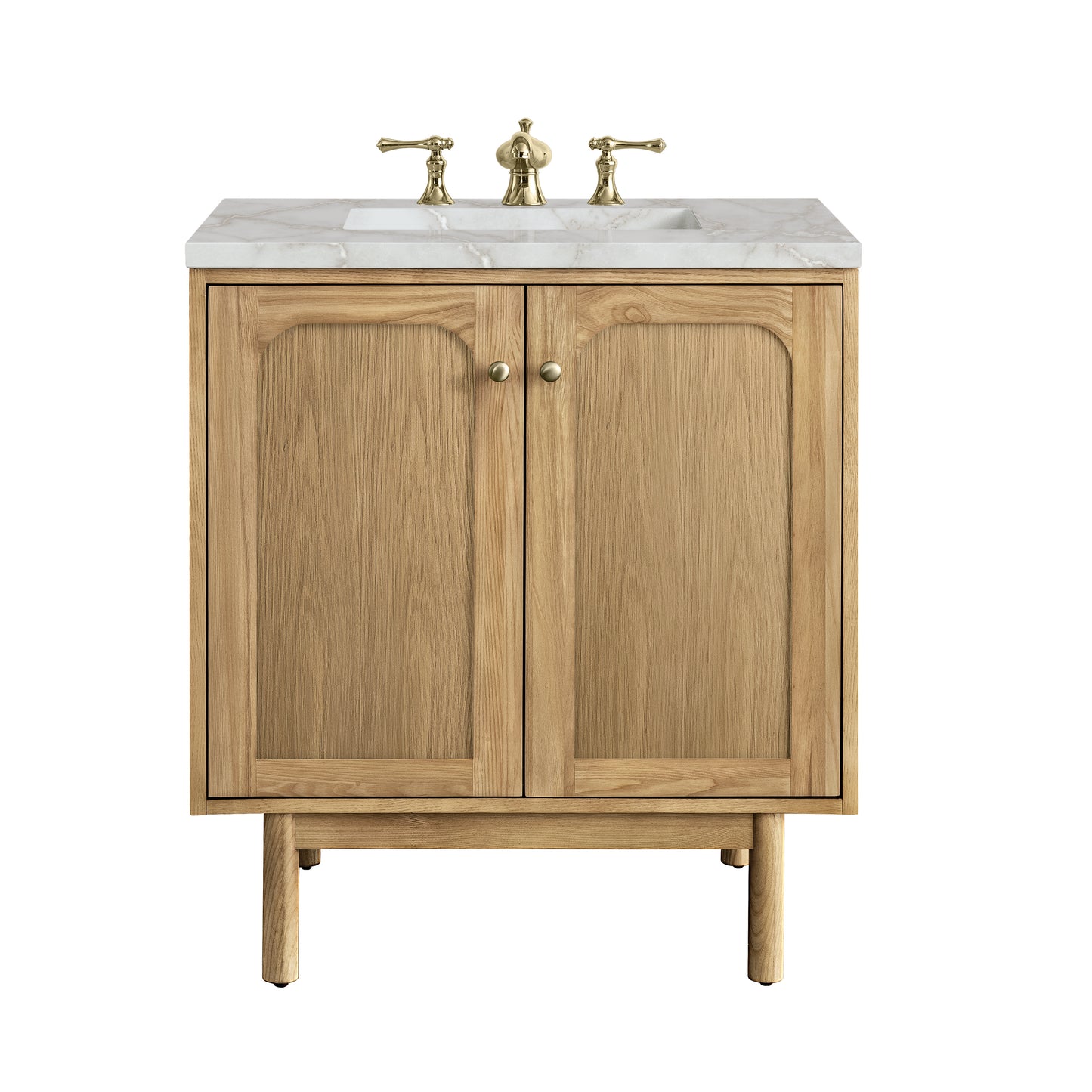 Renovate for Less Atlanta Laurent 30" Single Vanity, Light Natural Oak w/ 3 CM Victorian Silver Top