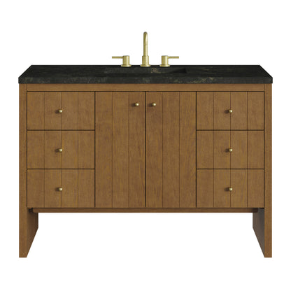 Renovate for Less Atlanta Hudson 48" Single Vanity, Honey Oak w/ 3 CM Phantome Eclos Top