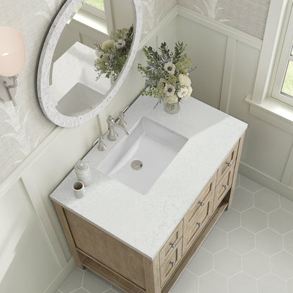 Renovate for Less Atlanta Breckenridge 36" Single Vanity, Whitewashed Oak w/ 3 CM Lime Delight Silestone Top