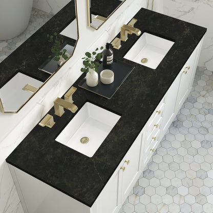 Renovate for Less Atlanta Chicago 72" Double Vanity, Glossy White, w/ 3 CM Phantome Eclos Top