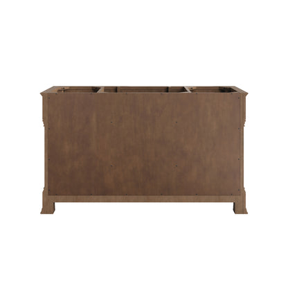 Renovate for Less Atlanta Brookfield 60" Single Vanity, Pecan w/ 3 CM Parisien Bleu Silestone Top