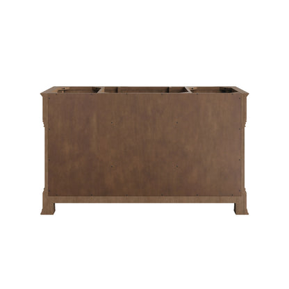 Brookfield 60" Single Vanity, Pecan, w/ 3 CM Siberian Silestone Top w/FreePower Wireless Charger