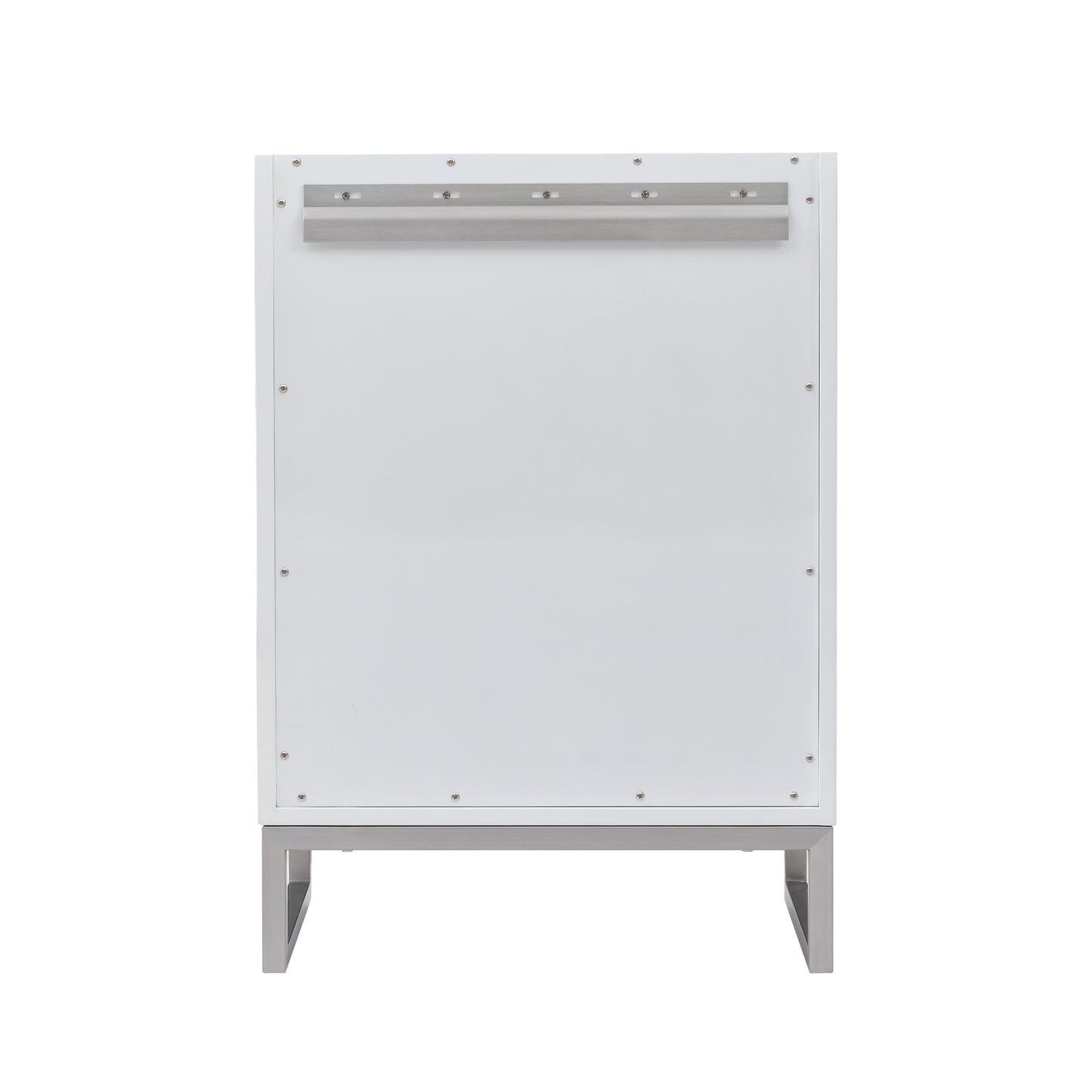 Renovate for Less Atlanta Chianti 24" Single Cabinet, Glossy White, Brushed Nickel