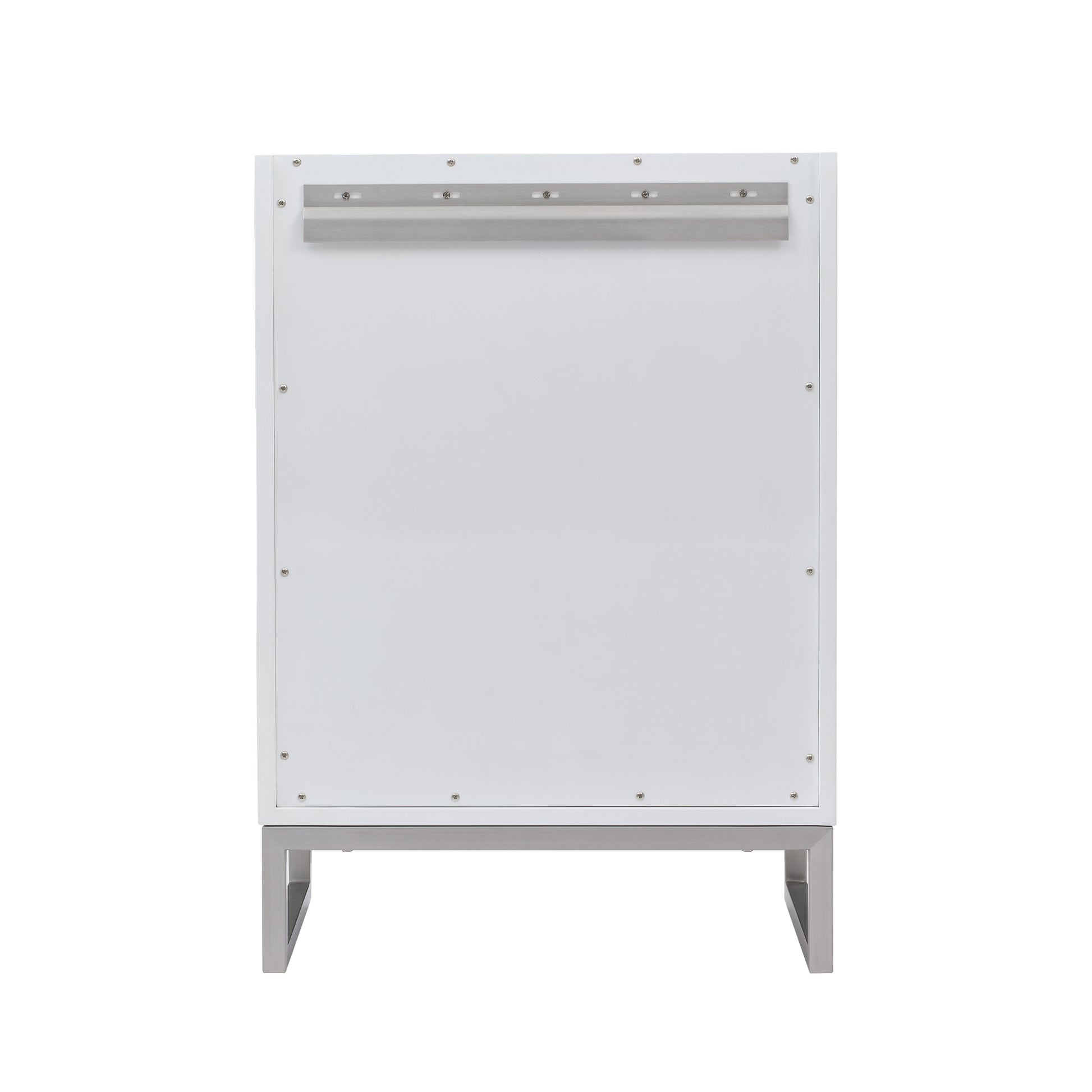 Renovate for Less Atlanta Chianti 24" Single Cabinet, Glossy White, Brushed Nickel