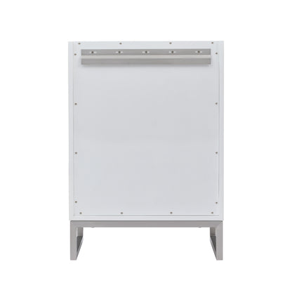 Renovate for Less Atlanta Chianti 24" Single Cabinet, Glossy White, Brushed Nickel