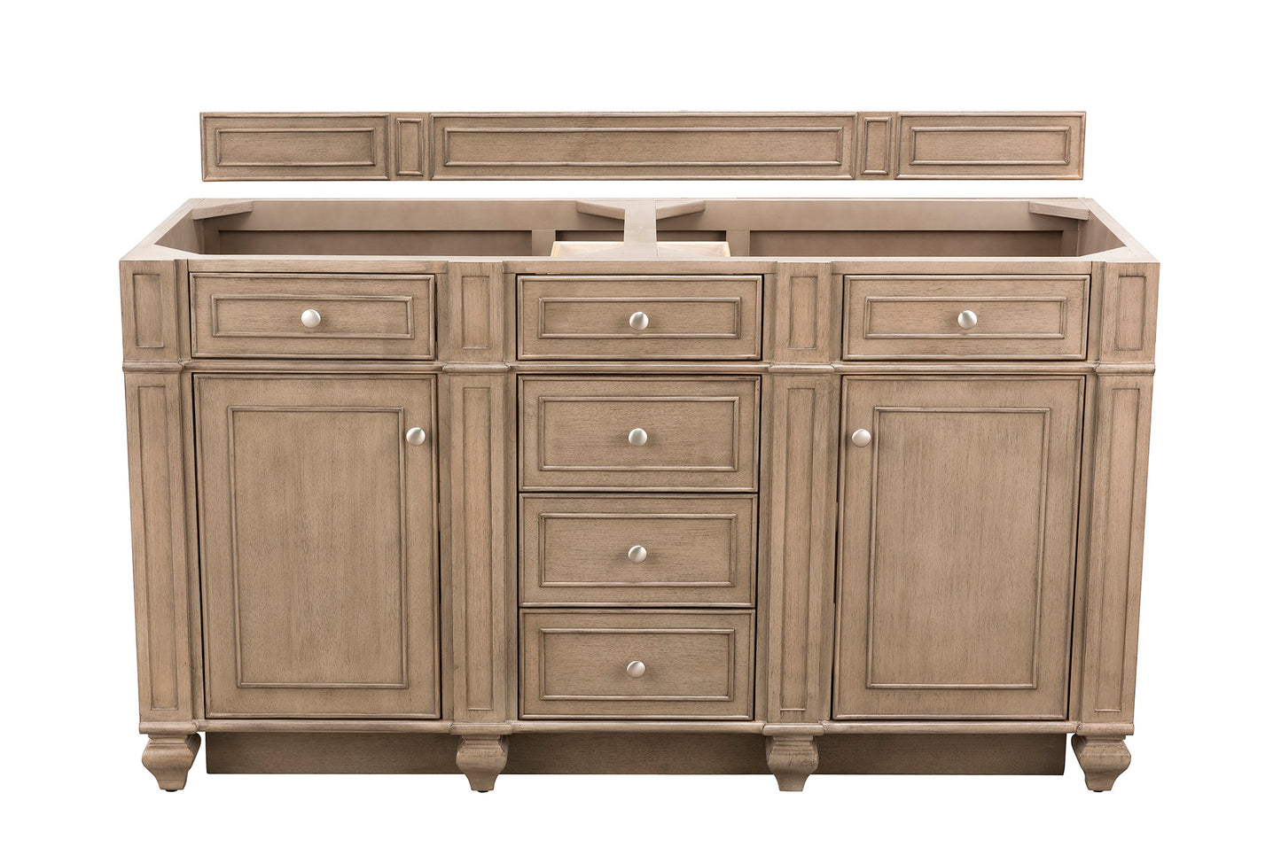 Renovate for Less Atlanta Bristol 60" Double Vanity Cabinet, Whitewashed Walnut