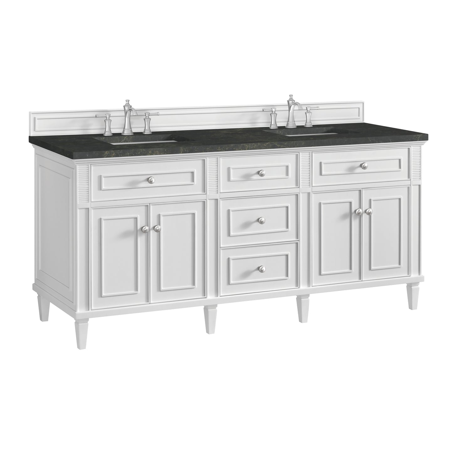 Renovate for Less Atlanta Lorelai 72" Double Vanity, Bright White, w/ 3 CM Phantome Eclos Top