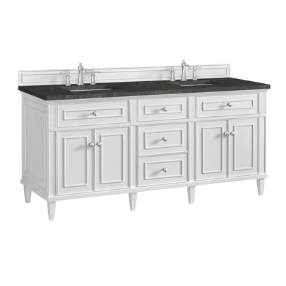 Renovate for Less Atlanta Lorelai 72" Double Vanity, Bright White, w/ 3 CM Phantome Eclos Top