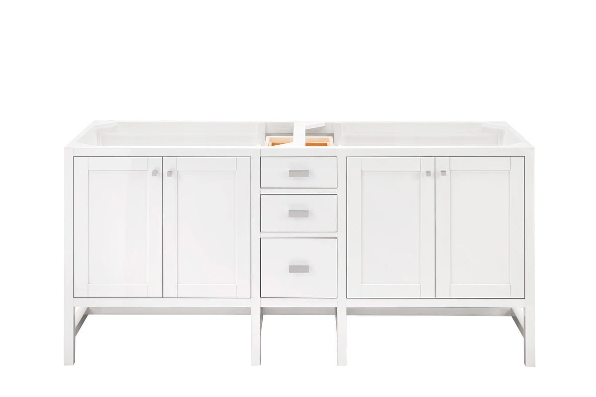 Addison 72" Double Vanity Cabinet, Glossy White