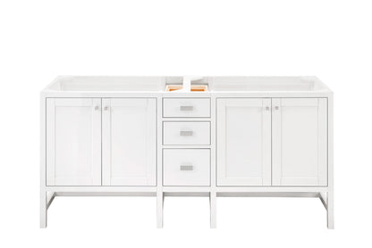 Addison 72" Double Vanity Cabinet, Glossy White