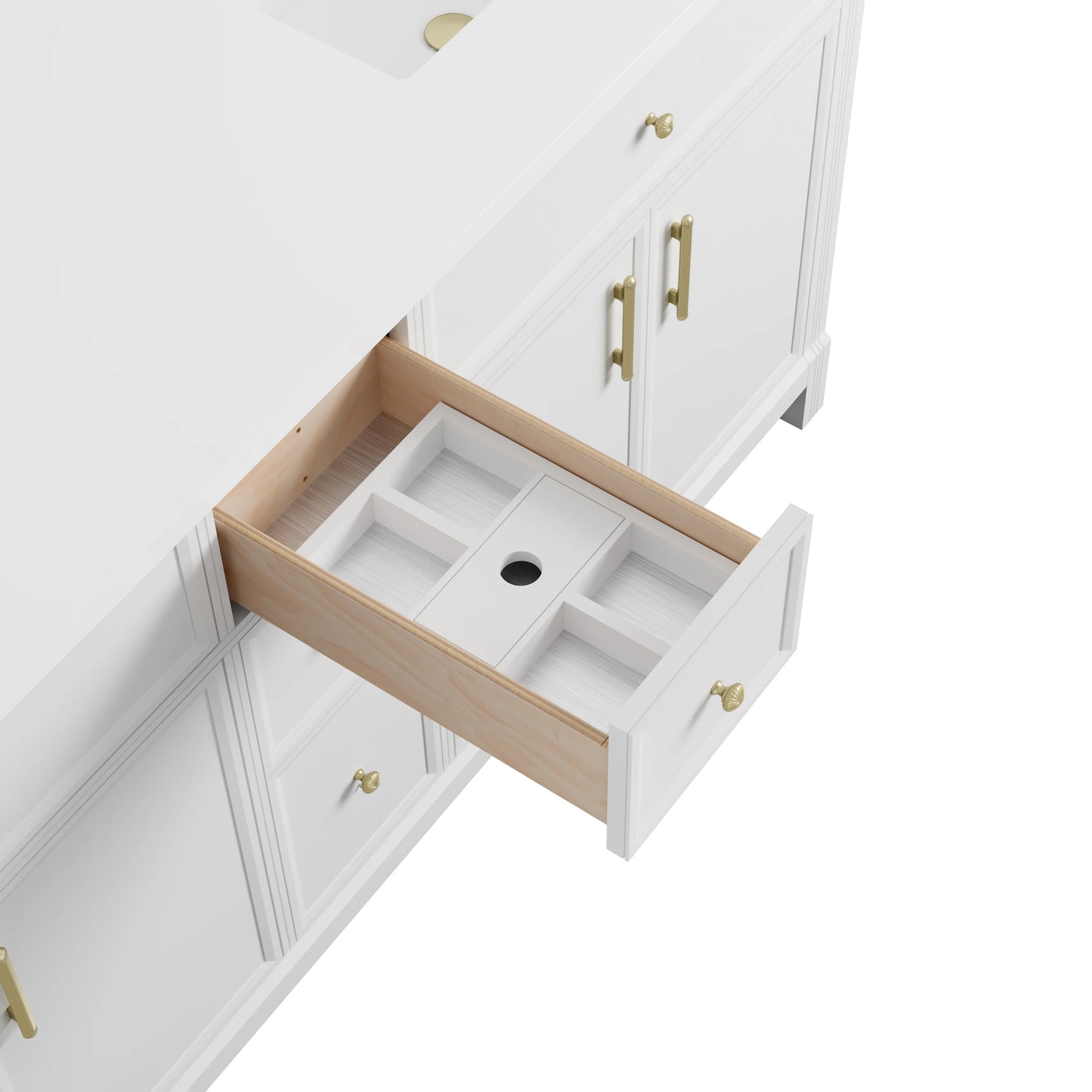 Renovate for Less Atlanta Bellshire 72" Double Vanity Cabinet, Bright White, view 8