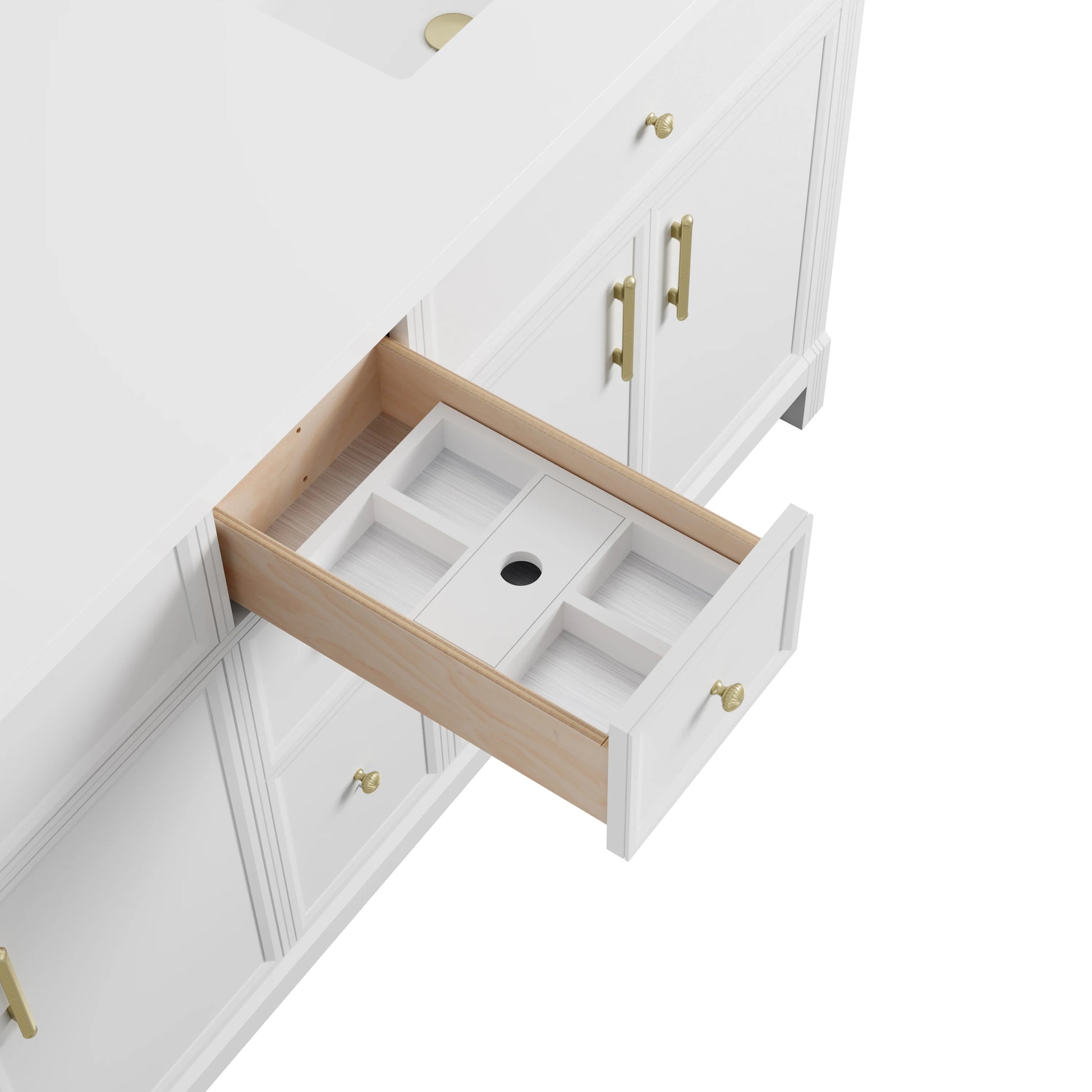 Renovate for Less Atlanta Bellshire 72" Double Vanity Cabinet, Bright White, view 8