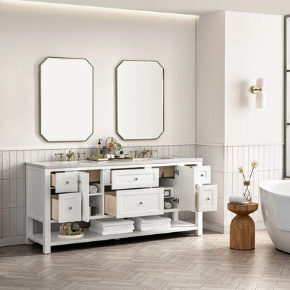 Breckenridge 72" Double Vanity Base Only, Bright White, view 3