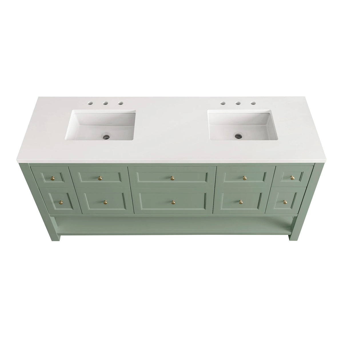 Breckenridge 72" Double Vanity Base Only, Smokey Celadon, view 3