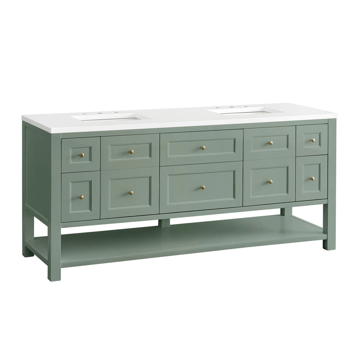 Breckenridge 72" Double Vanity Base Only, Smokey Celadon, view 8