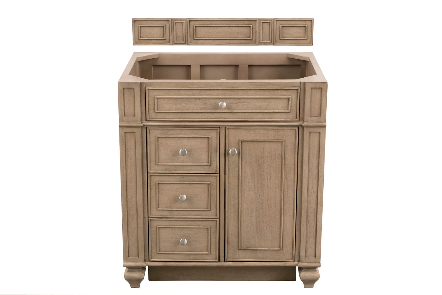 Bristol 30" Single Vanity Cabinet, Whitewashed Walnut