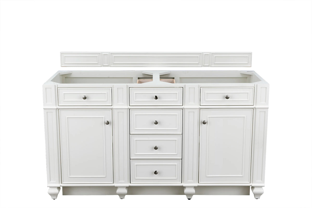 Bristol 60" Double Vanity Cabinet, Bright White