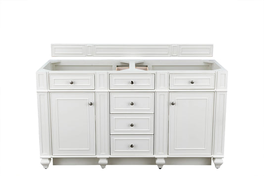 Bristol 60" Double Vanity Cabinet, Bright White