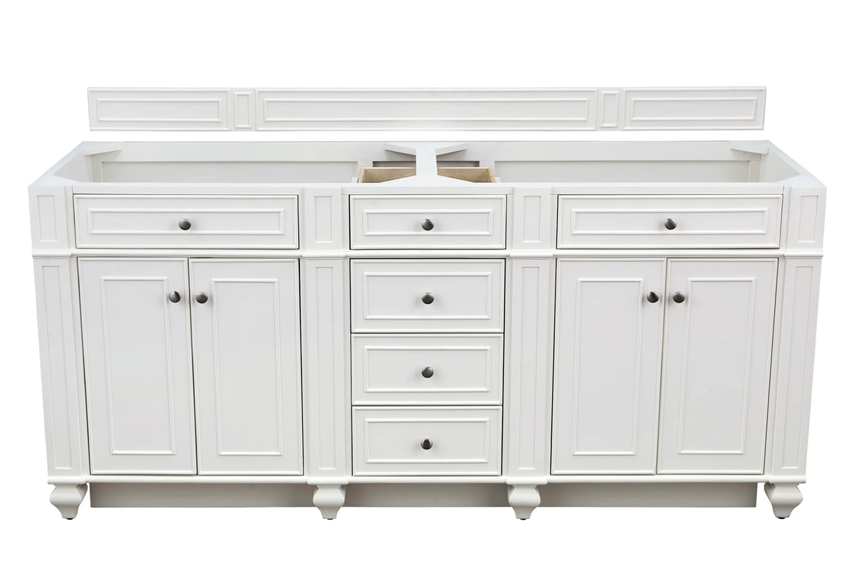 Bristol 72" Double Vanity Cabinet, Bright White