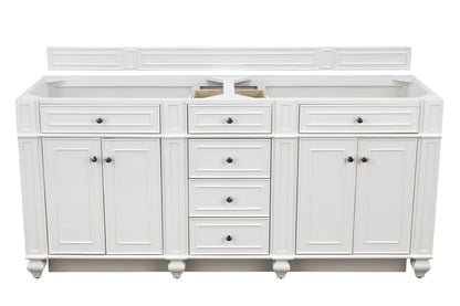 Bristol 72" Double Vanity Cabinet, Bright White