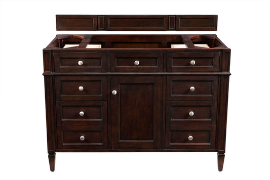 Brittany 48" Single Vanity Cabinet, Burnished Mahogany
