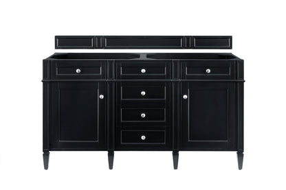 Brittany 60" Double Vanity Cabinet, Black Onyx
