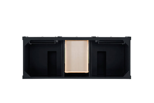 Brittany 60" Double Vanity Cabinet, Black Onyx, view 2