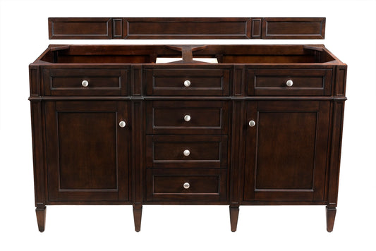 Brittany 60" Double Vanity Cabinet, Burnished Mahogany