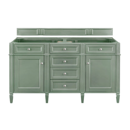 Brittany 60" Double Vanity Cabinet, Smokey Celadon