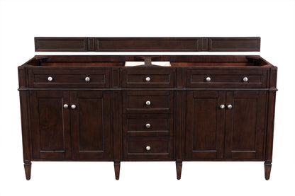 Brittany 72" Double Vanity Cabinet, Burnished Mahogany