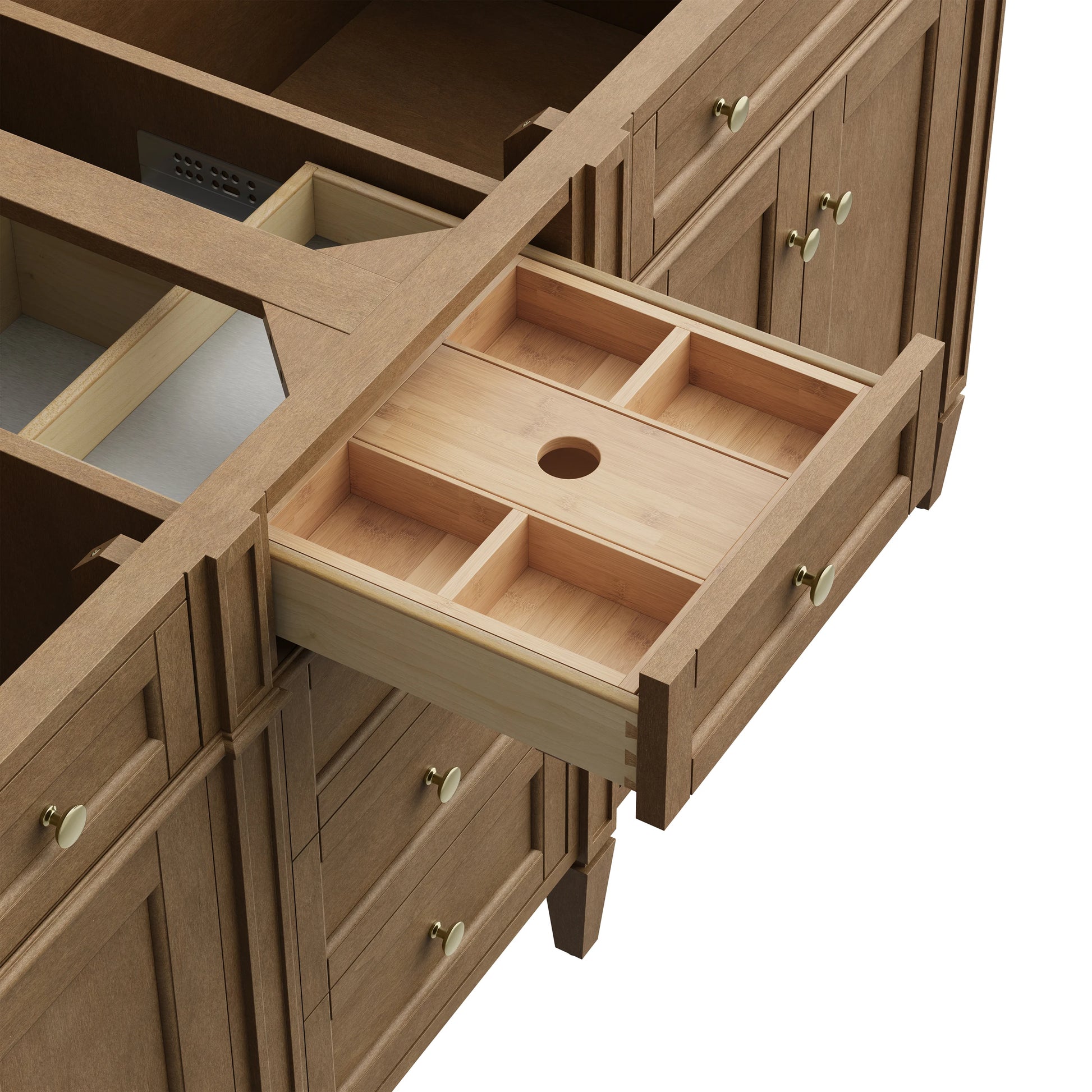 Renovate for Less Atlanta Brittany 72" Double Vanity Cabinet, Pecan, view 8