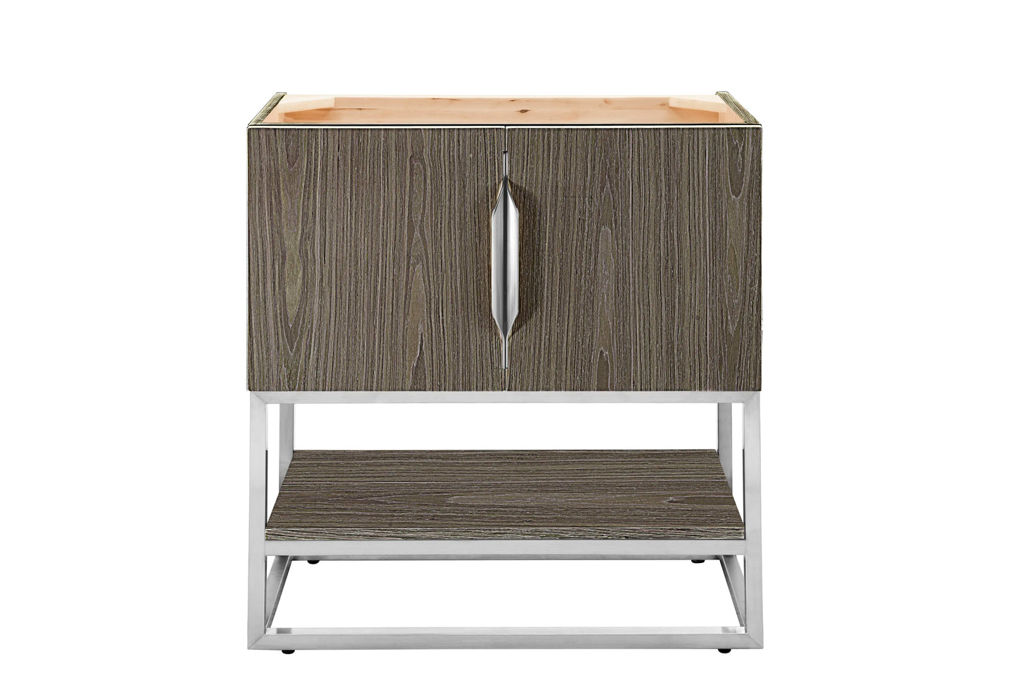 Renovate for Less Atlanta Columbia 31.5" Single Vanity Cabinet, Ash Gray, Brushed Nickel