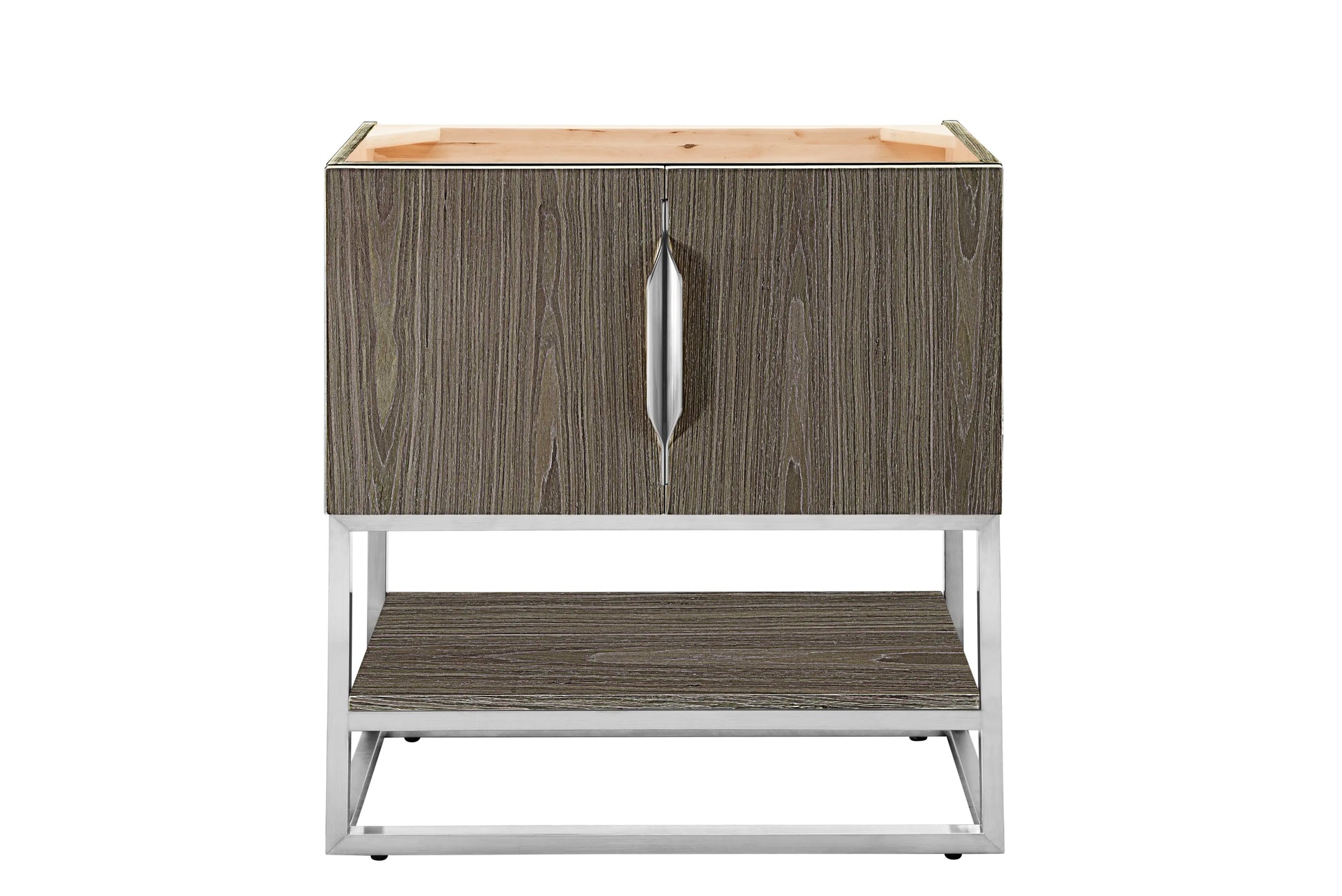 Renovate for Less Atlanta Columbia 31.5" Single Vanity Cabinet, Ash Gray, Brushed Nickel