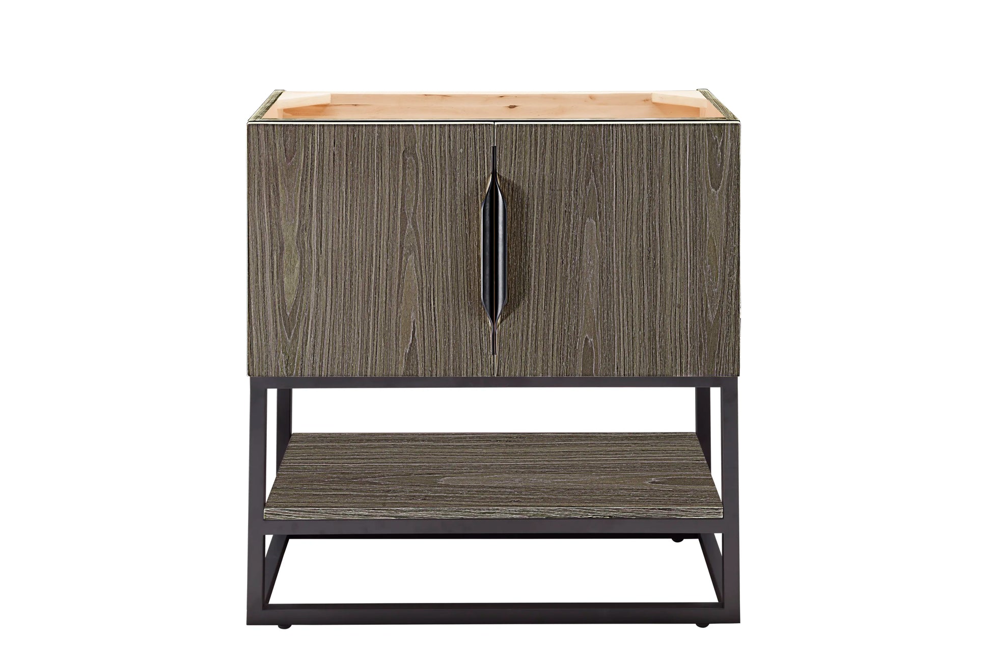 Renovate for Less Atlanta Columbia 31.5" Single Vanity Cabinet, Ash Gray, Matte Black