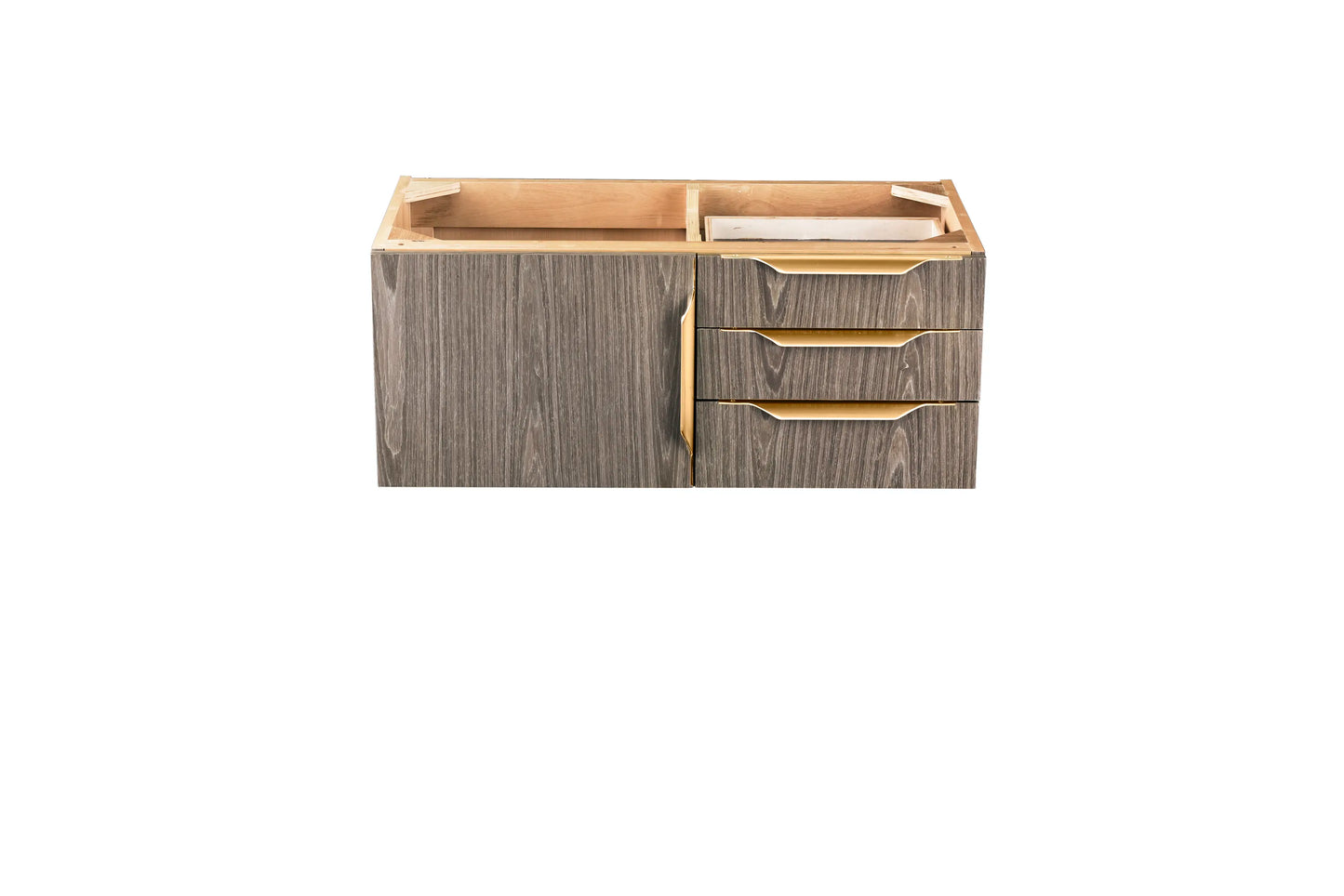 Renovate for Less Atlanta Columbia 36" Single Wall Mount Vanity Cabinet, Ash Gray, Radiant Gold