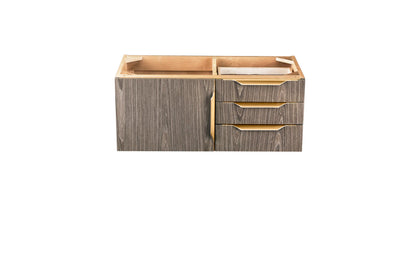 Renovate for Less Atlanta Columbia 36" Single Wall Mount Vanity Cabinet, Ash Gray, Radiant Gold