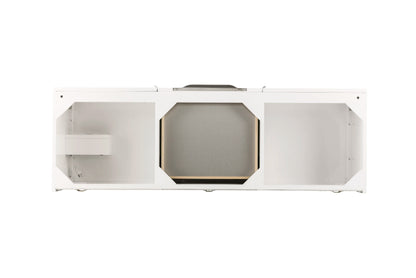 Renovate for Less Atlanta Columbia 59" Double Vanity Cabinet, Glossy White, No Hardware, view 2